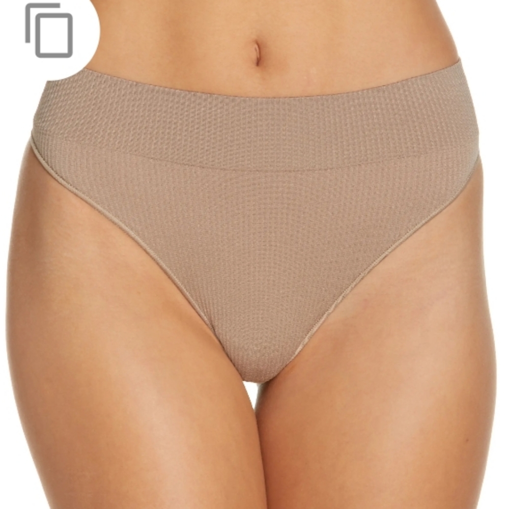 SKIMS stretch rib thong in Desert